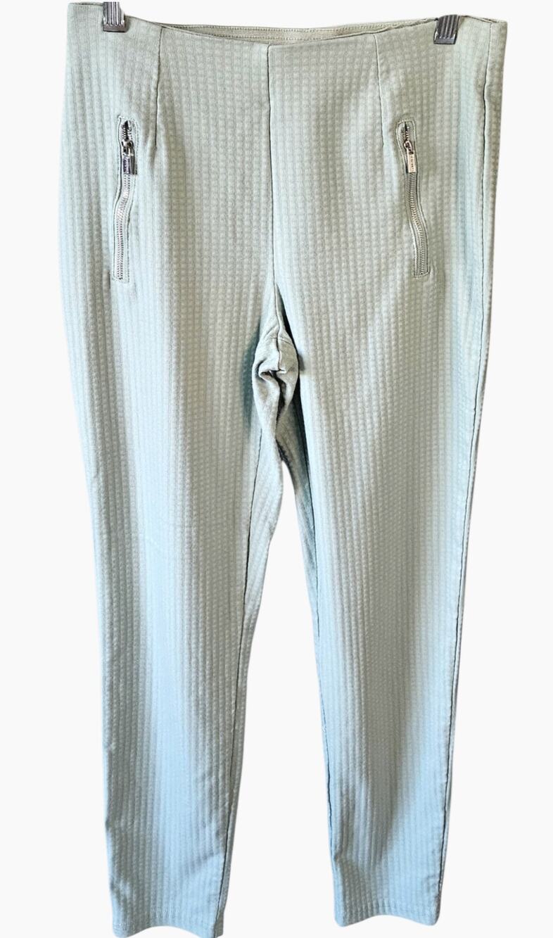 Calvin Klein Mint Green Waffle Print Stretchy Women's Ankle Pants SZ. 6